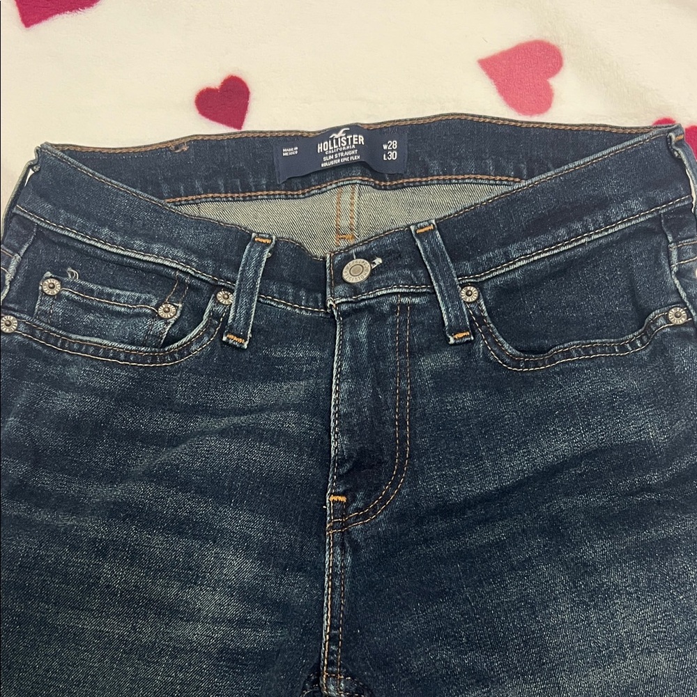 Hollister Men's Dark Blue Skinny Jeans